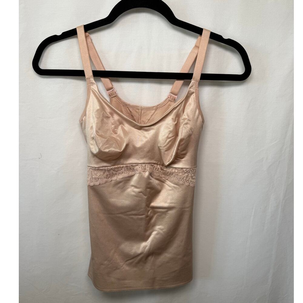 Ruby Ribbon Lace Lift Luxe Full Support Cami Shapewear Pale Size 34 - Excellent